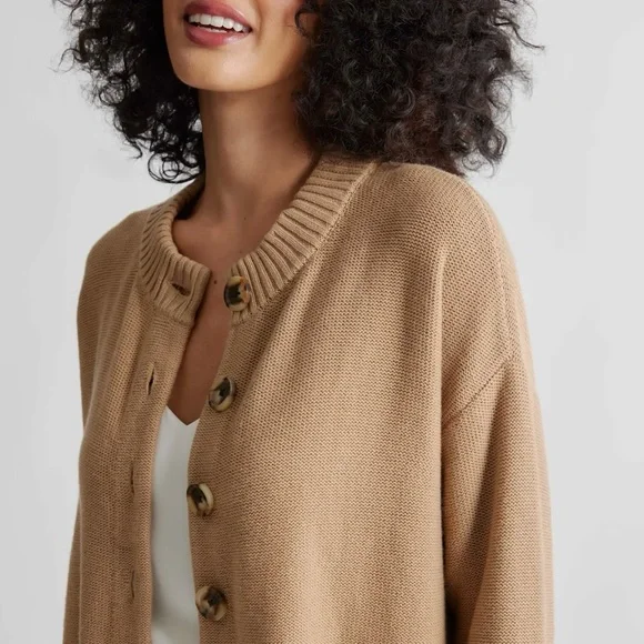 Quince 100% Cotton Cropped Cardigan - Picture 4 of 6